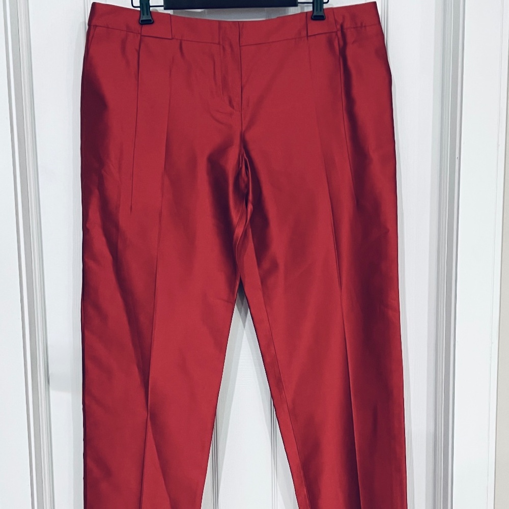 Georgia Armani Coral Red Cotton Silk pants size 48 ( 12 ) NEW NWT MINT! DESIGNER